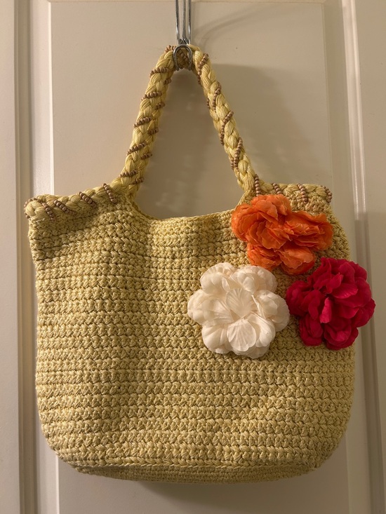 The Sak Handbags - NWT The Sak Cream Yellow Woven Tote Bag with Floral Accents